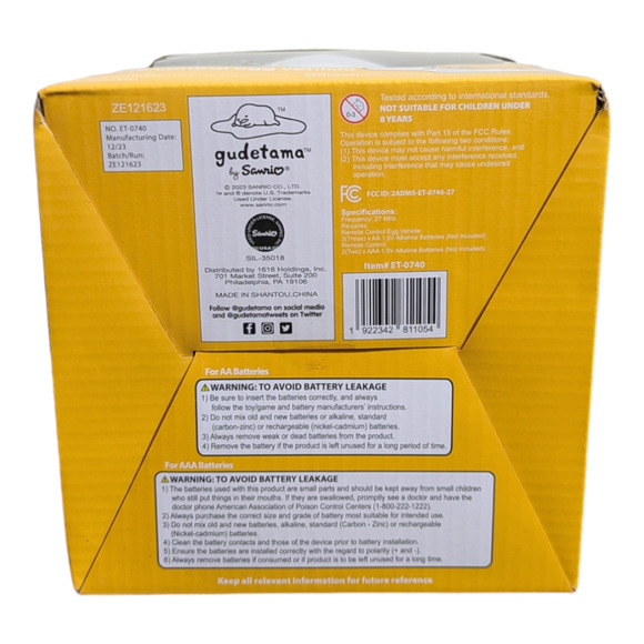 Sanrio - Gudetama R/C Remote Control Egg Vehicle - Brand New - Factory Sealed - Picture 6 of 6